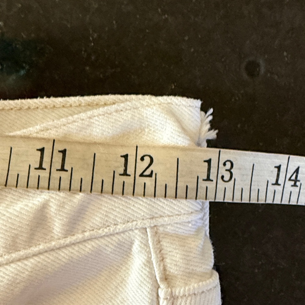 AGOLDE Riley White High Rise Distressed Button Fly Straight Crop Jeans Waist 24 - Picture 11 of 14